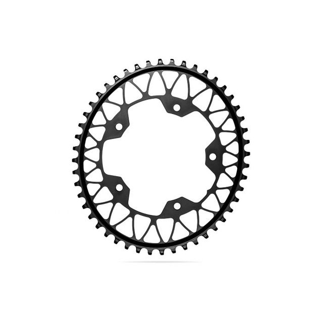 Corona Interna AbsoluteBLACK Ovale 110 BCD 4 Fori 2x Asymmetric Per Shimano Nero