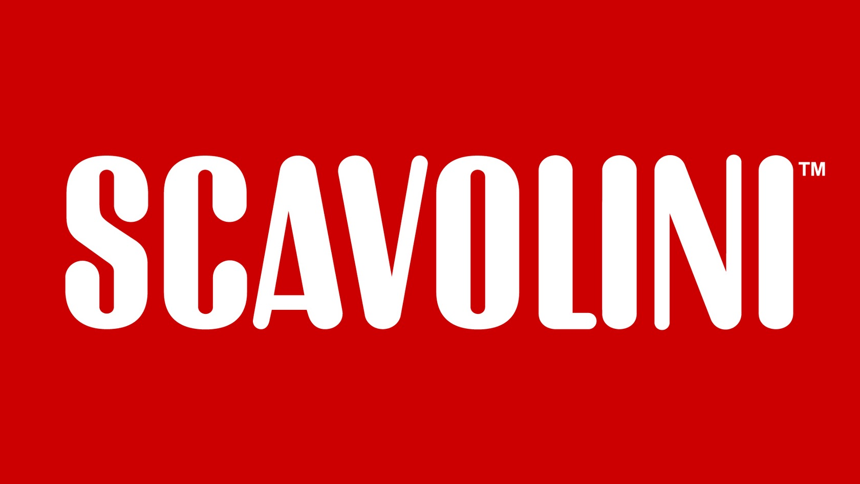 Logo Scavolini in bianco su sfondo rosso