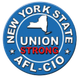 A new york state union strong afl cio logo