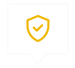 yellow shield graphic with a check mark