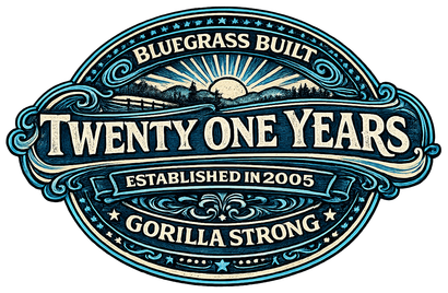 A black and yellow sign that says celebrating our 20th anniversary