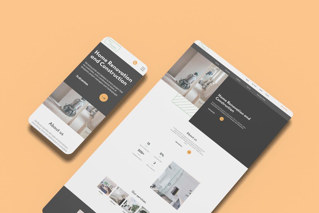 Smartphone and laptop displaying a website for