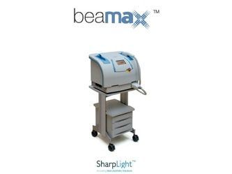 Beamax SharpLight medical device on a wheeled cart, featuring a light blue and gray color scheme.