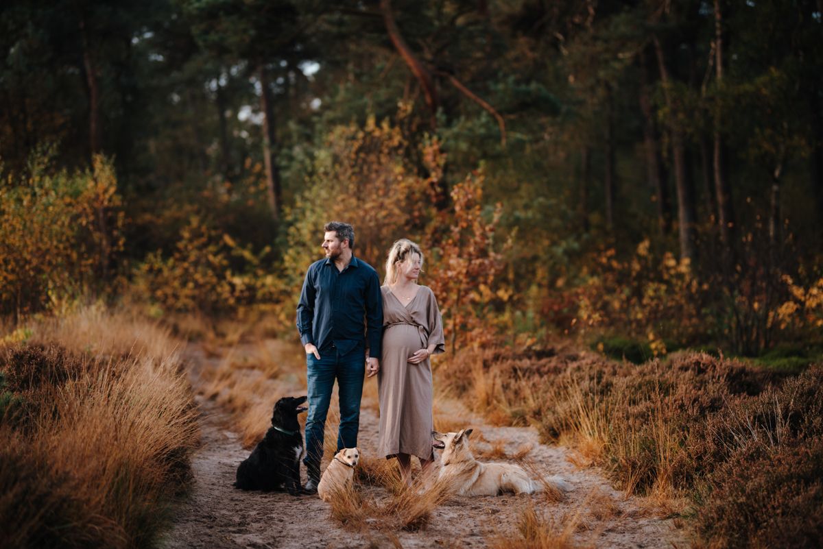 Zwangerschapsshoot in de natuur van Drenthe, Groningen of Friesland