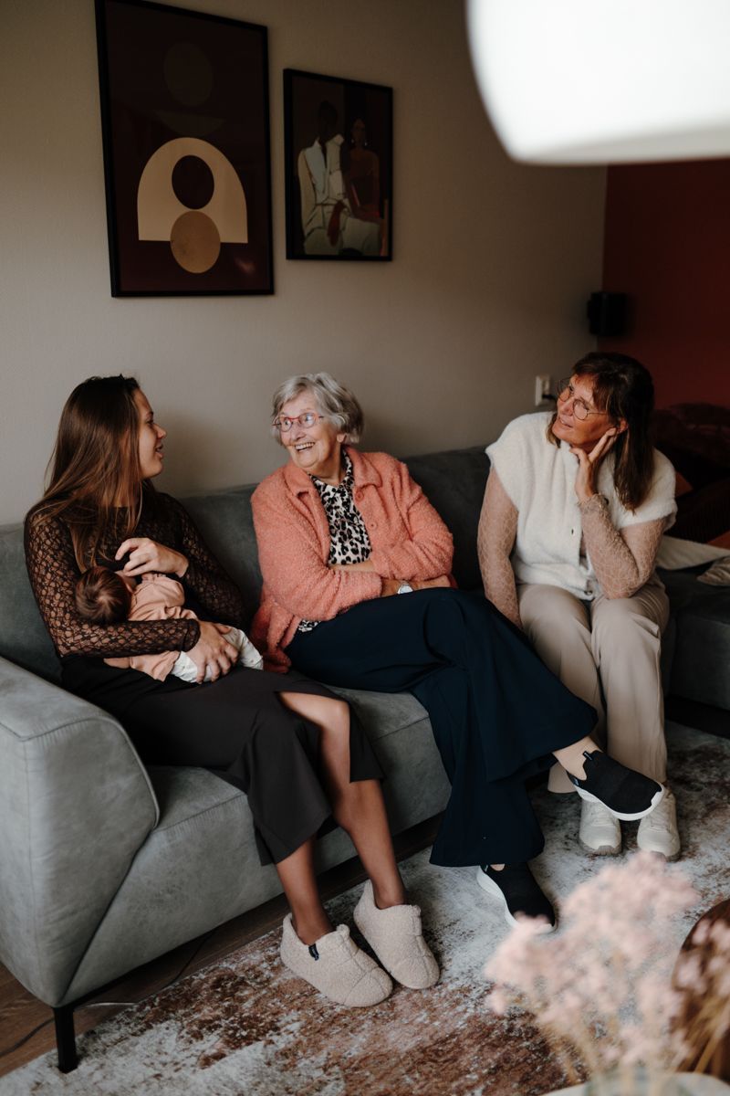 Vier generaties samen op de foto