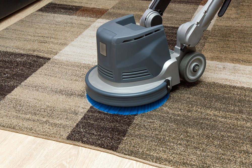 A Woman Is Using A Vacuum Cleaner To Clean A Carpet — Citrus Clean Central Coast In Lake Haven, NSW
