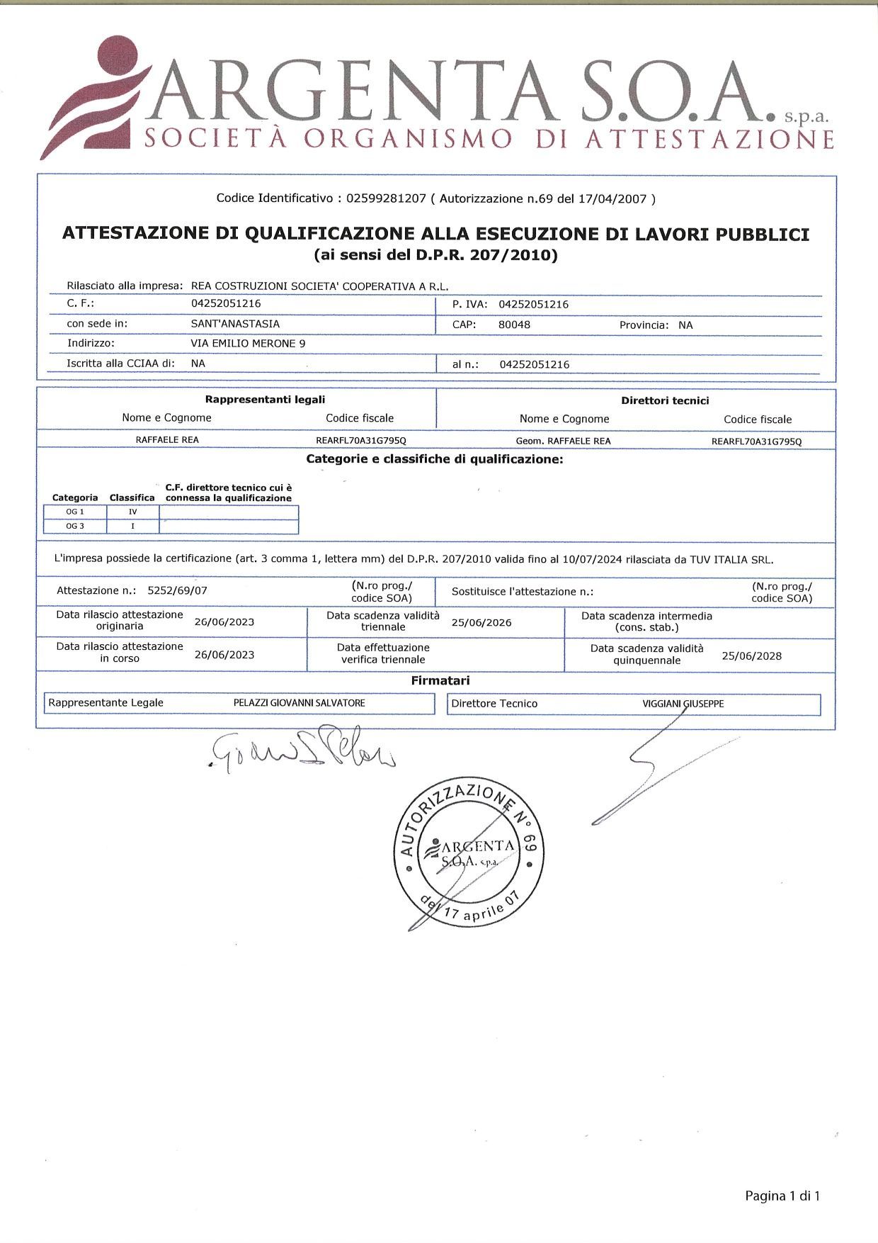 certificato soa