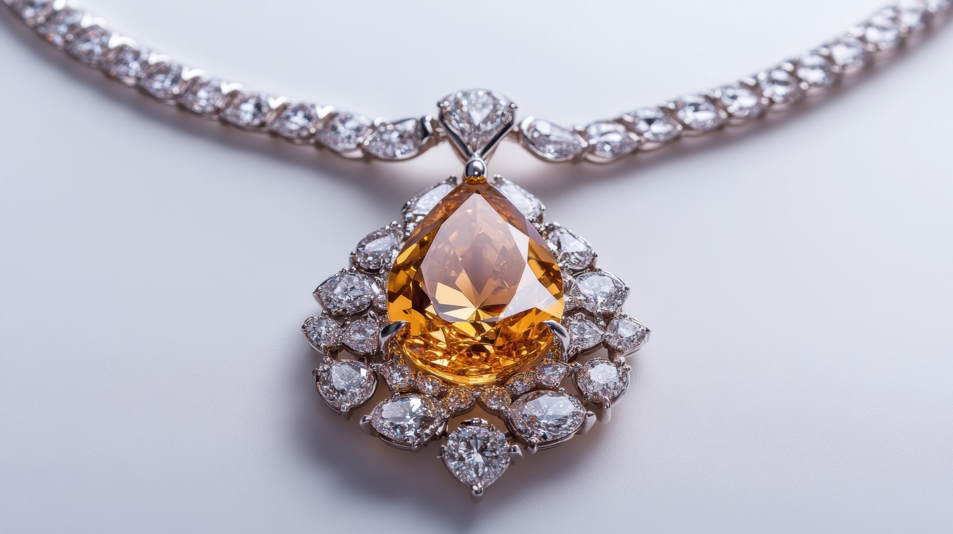 Elegant fine necklace with rare yellow diamond pendant, a luxury jewelry piece. Elegant fine necklace with rare yellow diamond pendant, a luxury jewelry piece.