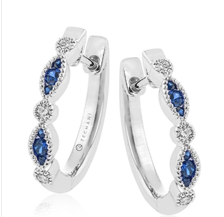 Sapphire And Diamond Hoop Earrings — Bloomfield Hills, MI — Fredrick Jewelers