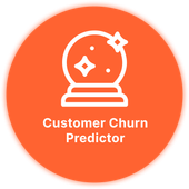 A picture of a snow globe with the words churn predictor on it.