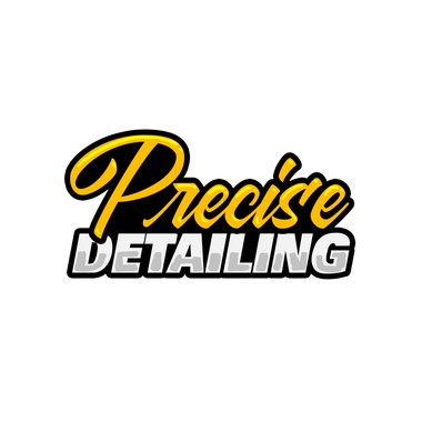 A logo for a car detailing company called precise detailing.