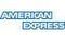 American Express logo in blue and white.