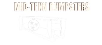 Homeowner easily loading yard waste into a clean, well-positioned Mid-Tenn dumpster