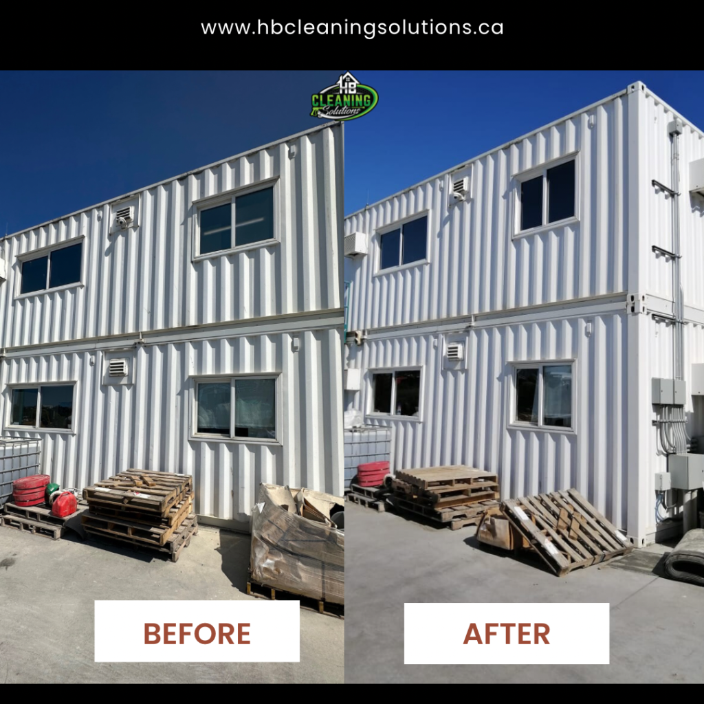 Before and after commercial pressure washing