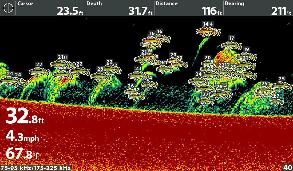Recognizing Fish Marks on a Humminbird Helix Sonar and GPS Unit 