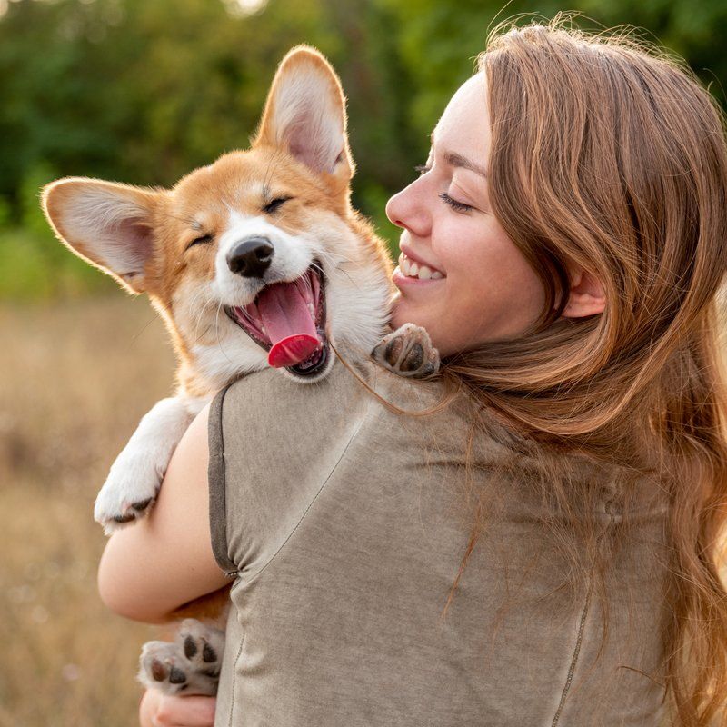Dog and Her Owner — Federal Way, WA — Cascade Veterinary Hospital Dog and Her Owner — Federal Way, WA — Cascade Veterinary Hospital