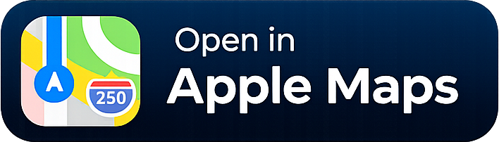 A dark blue rectangular button with an Apple Maps icon and text that reads 