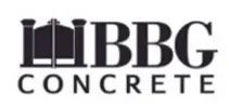 A black and white logo for a company called libbg concrete.