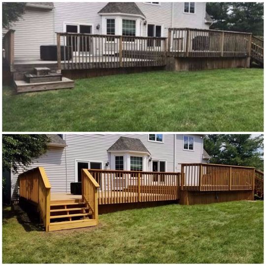 Before and After Photo of Restored Deck — Results in East Windsor, NJ
