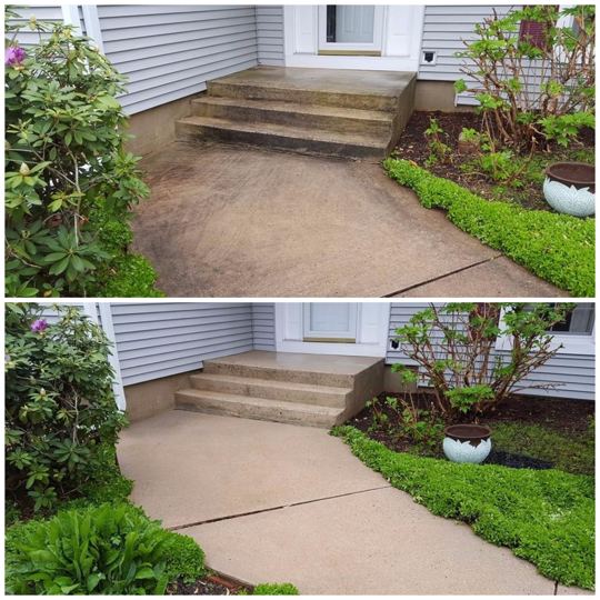 Results Picture of Power Washed Walkway — Results in East Windsor, NJ