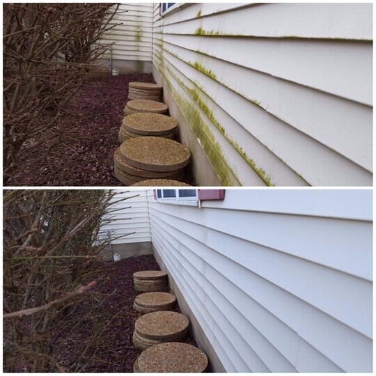Before and After Power Washed Home Exterior — Results in East Windsor, NJ