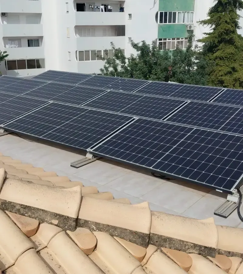 Solar panels supplied and installed on Algarve villa by certified English-speaking electrician
