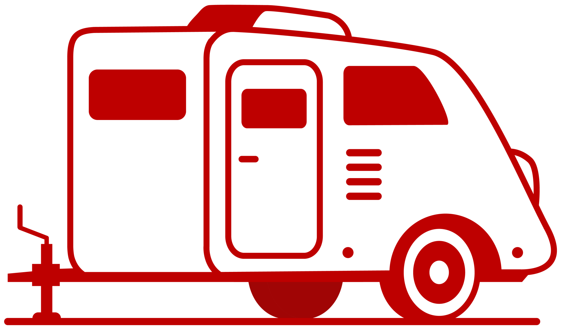 RV camper van travel.Trailer rental website banner concept..Vector flat illustration. Campervan rental related business.