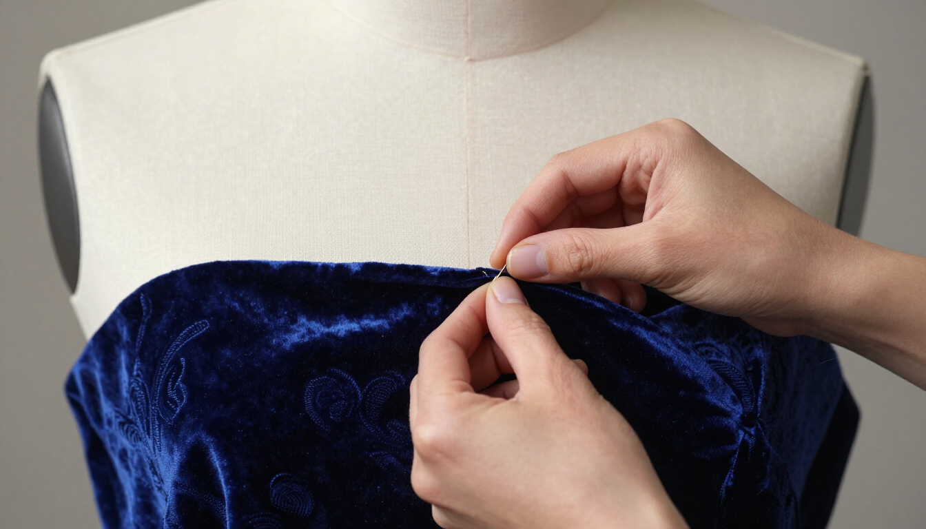 Hands Stitching Fabric