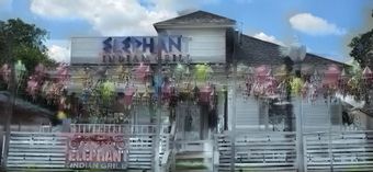 A building with the words 