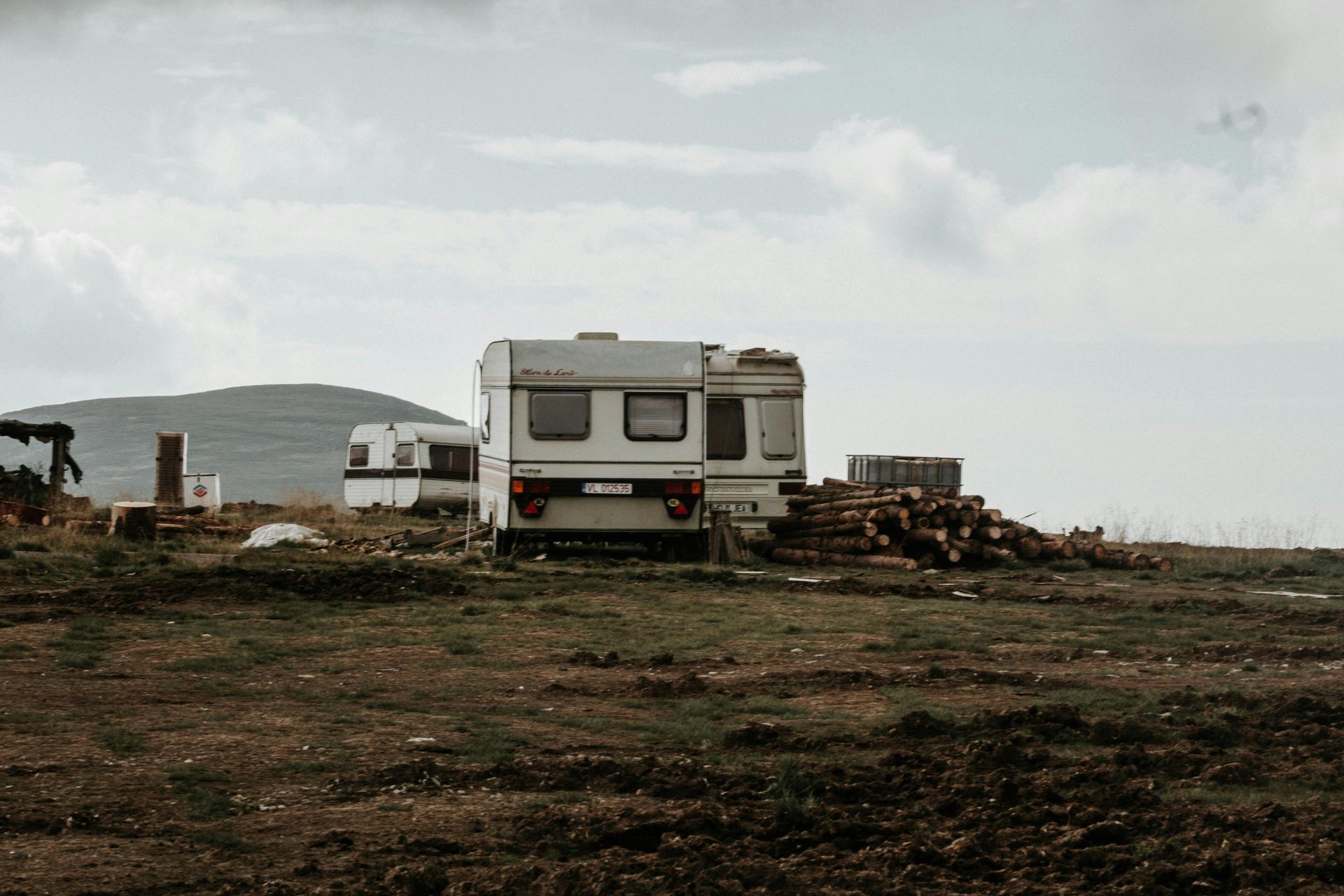 trailer in open area