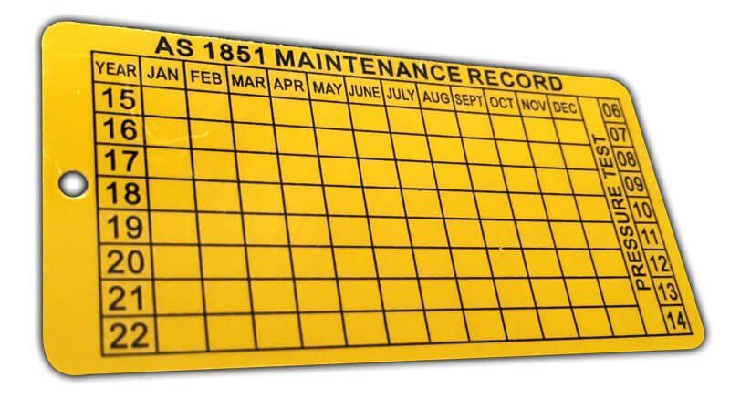 Fire extinguisher maintenance clearance tags