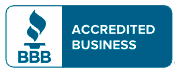 BBB Accredited Business logo, a blue flame and text.