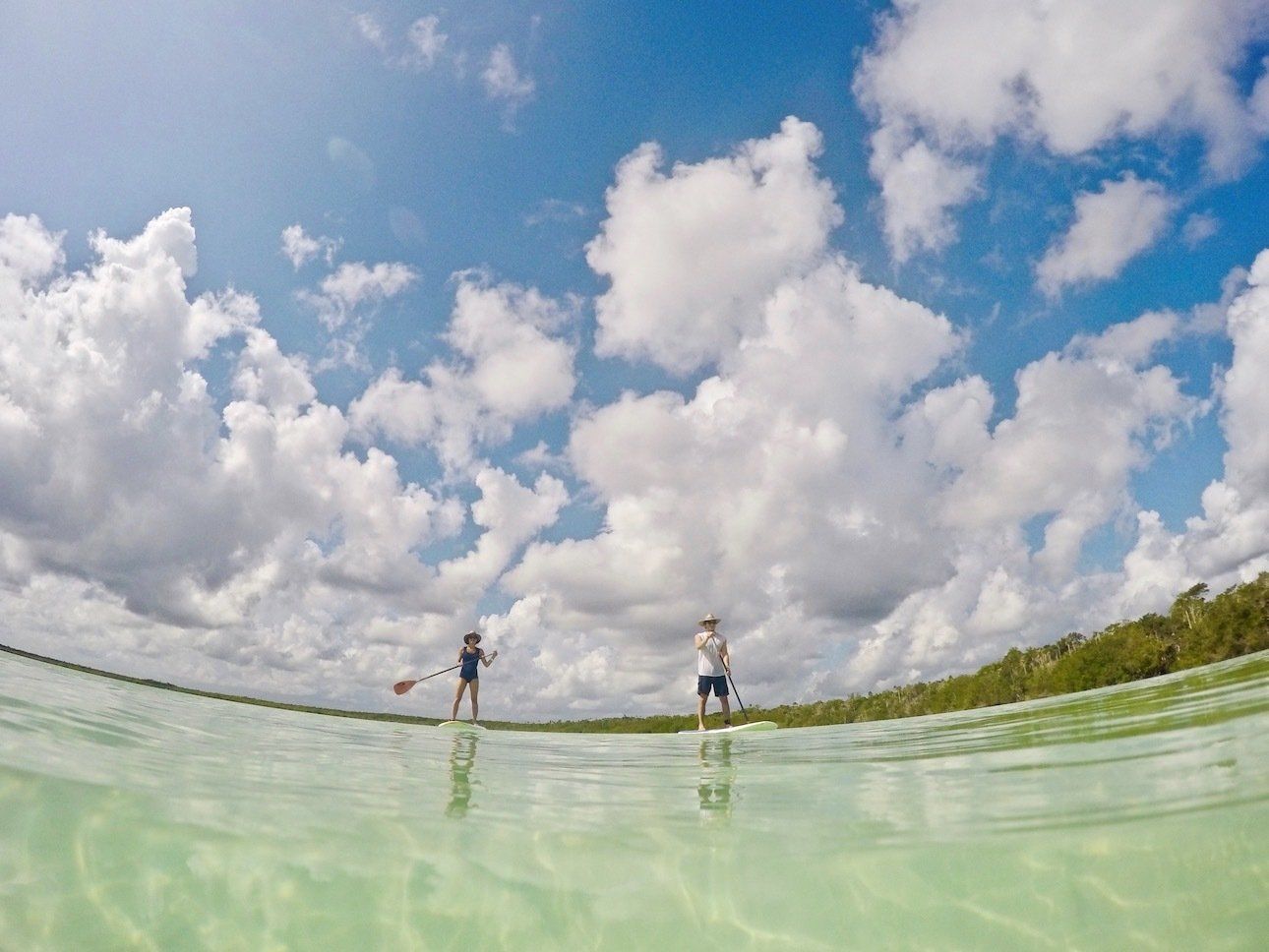 Paddleboarding Tulum Mexico, SUP Kaan Luum Lagoon