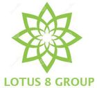 Green lotus flower logo with 
