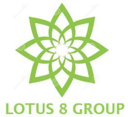 Green lotus flower logo with 