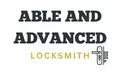 Logo for Able and Advanced Locksmith: Text "ABLE AND ADVANCED LOCKSMITH" with a key graphic.