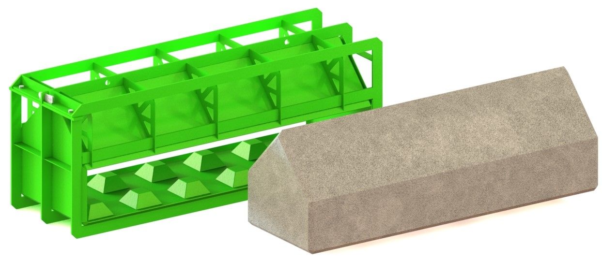 Betonblokmal 1866 dakmodel