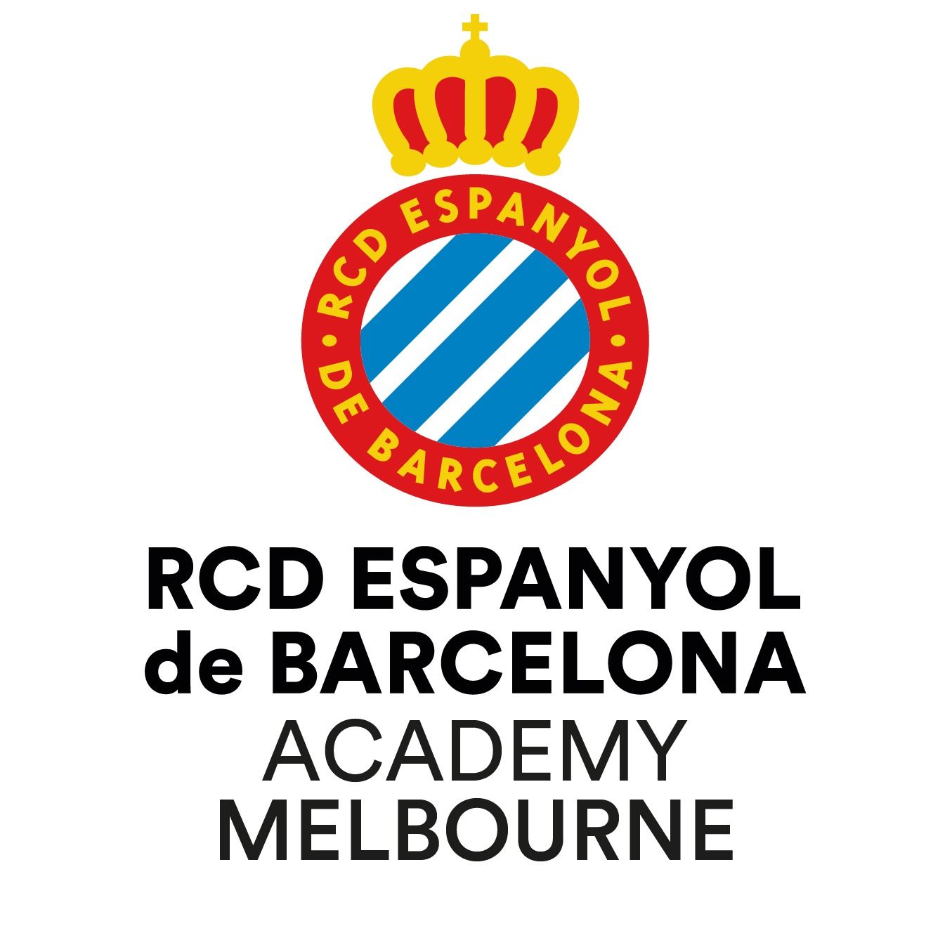 A logo for rcd espanyol de barcelona academy melbourne