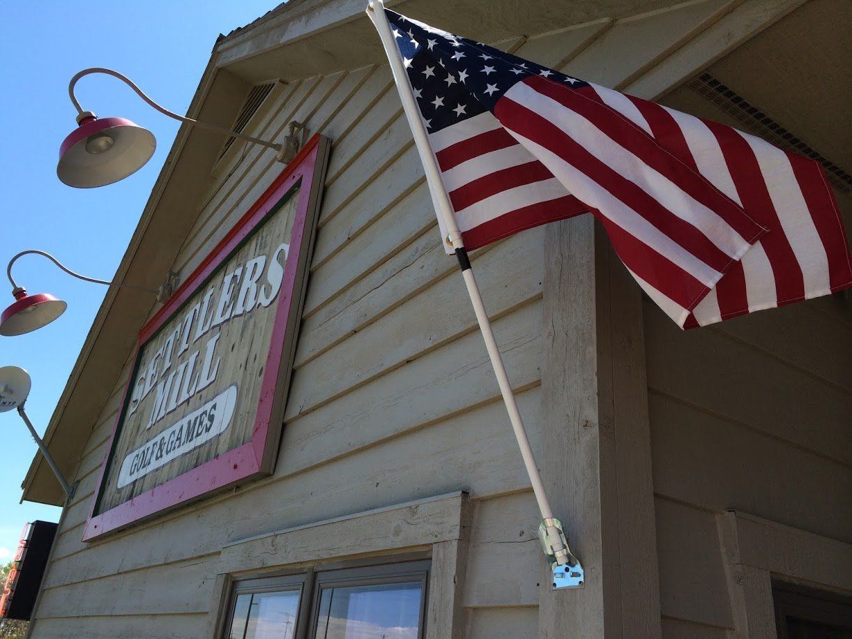 Settlers Mill Oshkosh WI USA flag