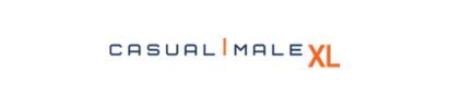 Logo of Casual Male XL in white and orange.