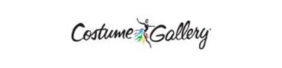 Costume Gallery logo: Black script with a stylized dancer and colorful accents.