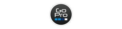 GoPro logo: a black circle with white text 
