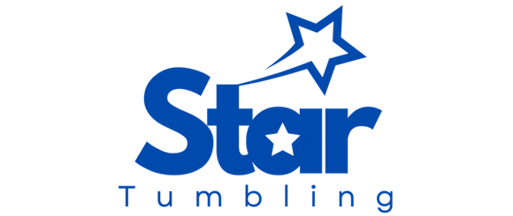 A blue logo for star tumbling with a star in the middle