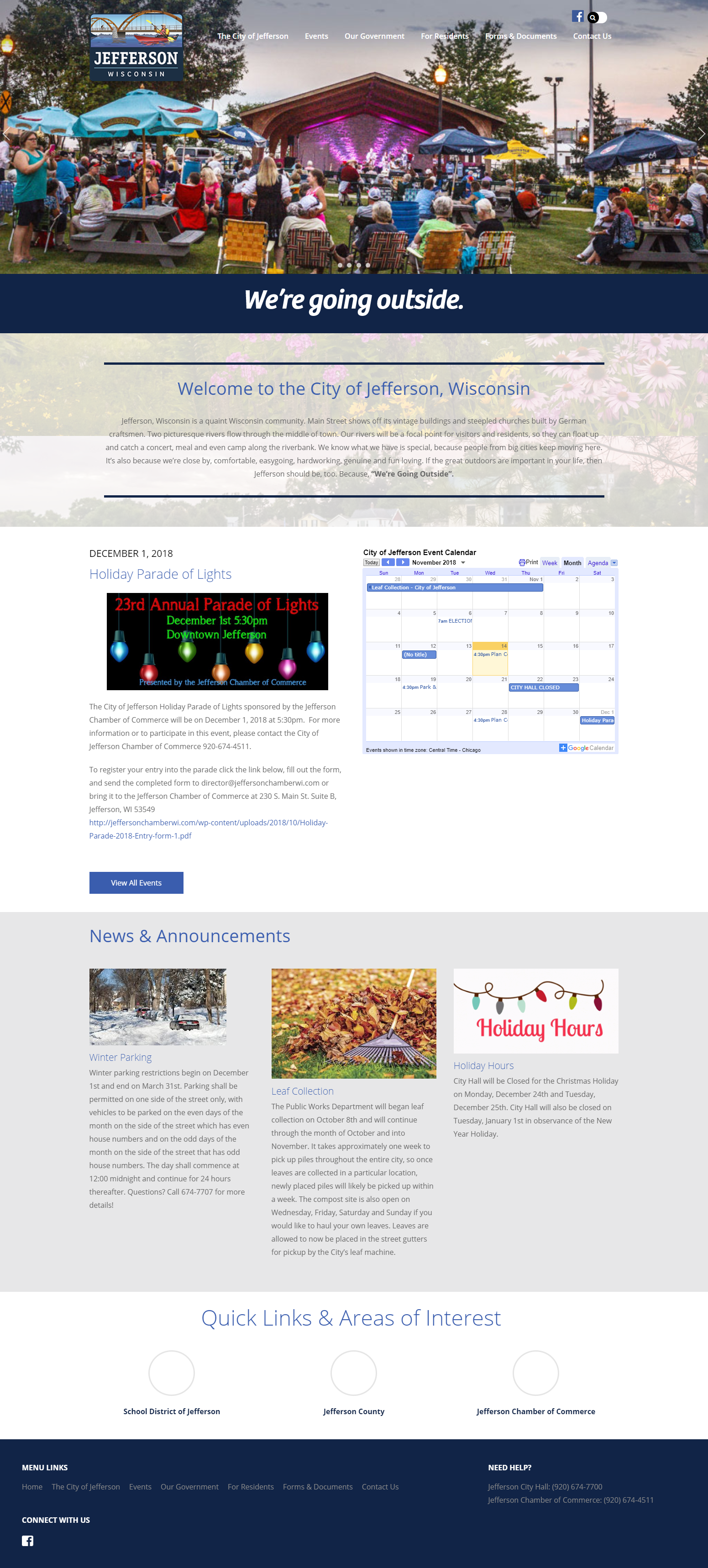 P3DA Website Design for the City of Jefferson, WI