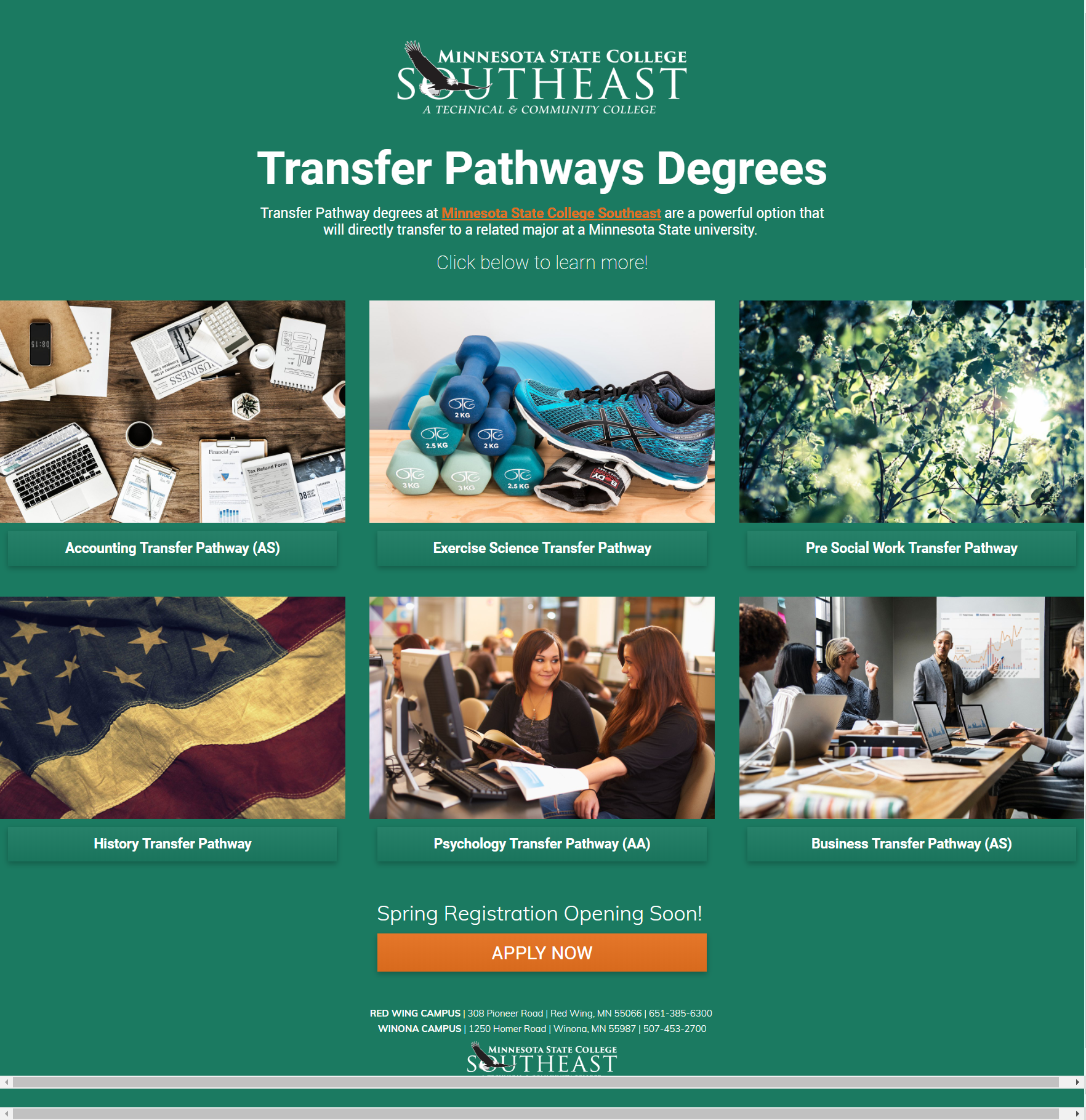 P3DA Website Design for Minnesota State College Southeast