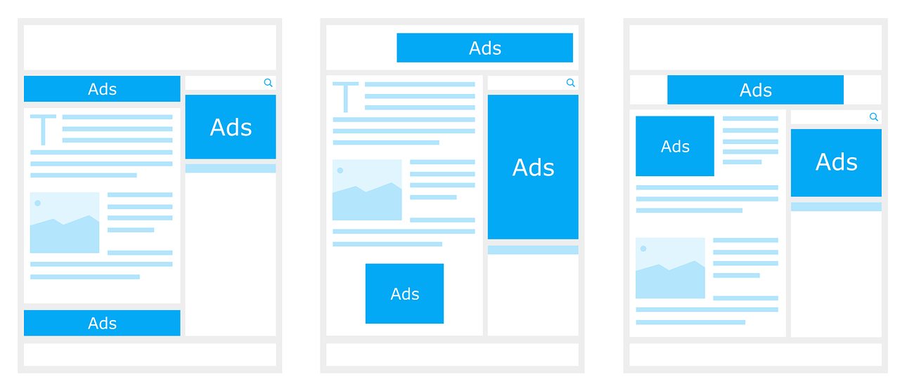 Banner ads on a website 