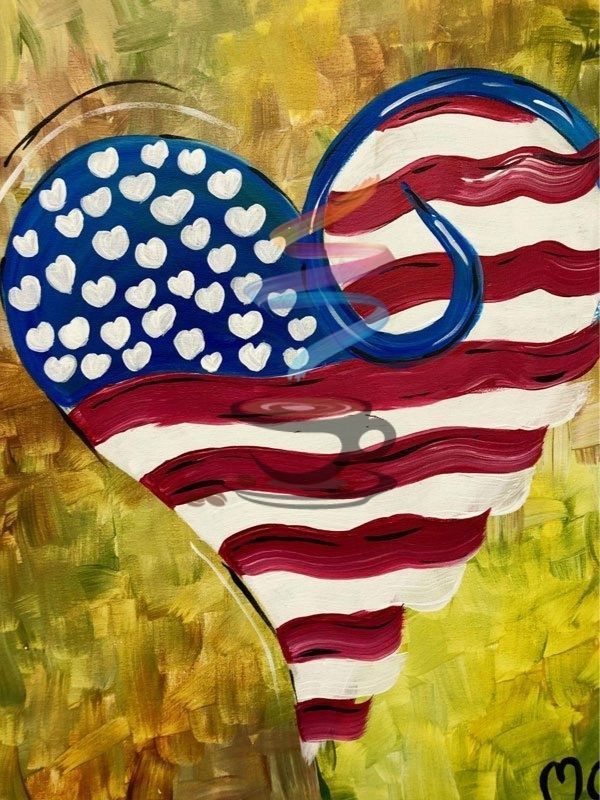 American Heart acrylic painting