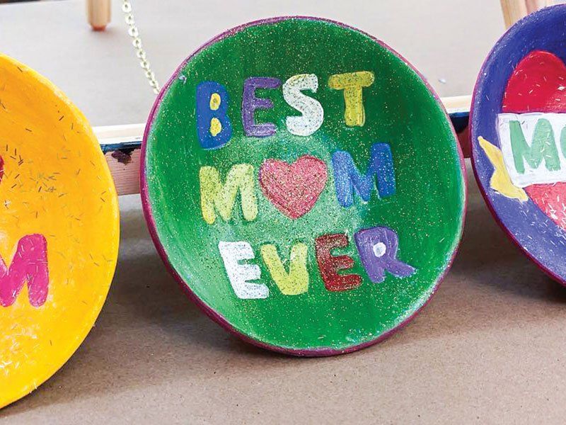 ceramic bowl painted with best mom ever