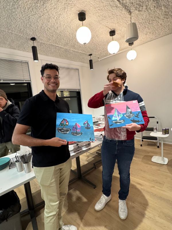 Group at paint and sip party