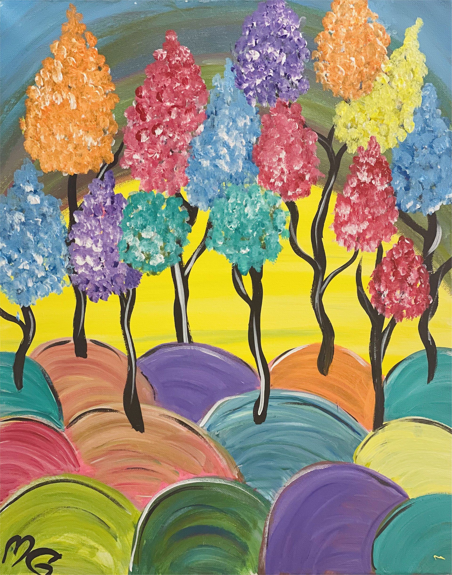 Colorful Trees Painting